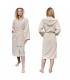 Leyf peignoir de bain S Taille femme et fille 100% coton certifié OEKO-TEX® - peignoir moelleux peignoir en microfibre, capuc