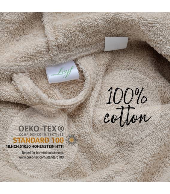 Leyf peignoir de bain S Taille femme et fille 100% coton certifié OEKO-TEX® - peignoir moelleux peignoir en microfibre, capuc
