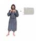 Leyf peignoir de bain homme et garçons taille L 100% coton certifié OEKO-TEX® - peignoir moelleux peignoir en microfibre, capuch