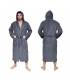 Leyf peignoir de bain homme et garçons taille L 100% coton certifié OEKO-TEX® - peignoir moelleux peignoir en microfibre, capuch