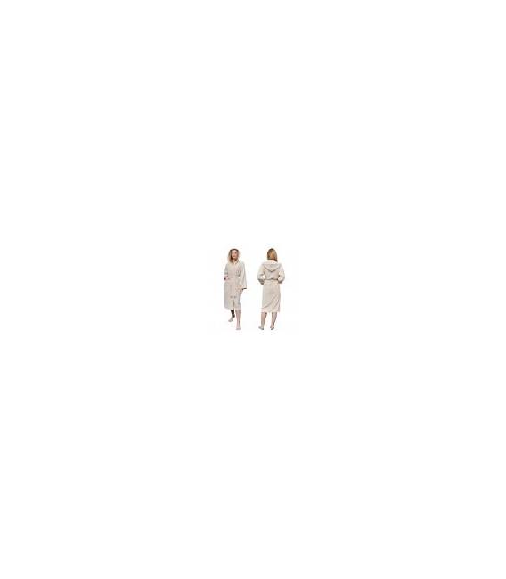 Leyf peignoir de bain M Taille femme et fille 100% coton certifié OEKO-TEX® - peignoir moelleux peignoir en microfibre, capuc