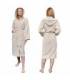 Leyf peignoir de bain M Taille femme et fille 100% coton certifié OEKO-TEX® - peignoir moelleux peignoir en microfibre, capuc