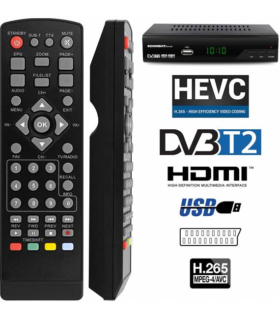 Tempo 4000 Décodeur TNT terrestre HD DVB-T2 H.265 HEVC - bfsat