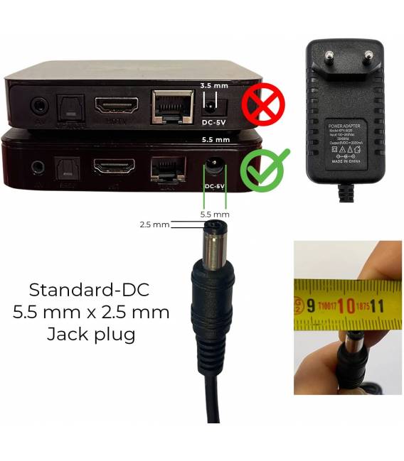 5V 2A ALIMENTATION 5.5X2.5MM