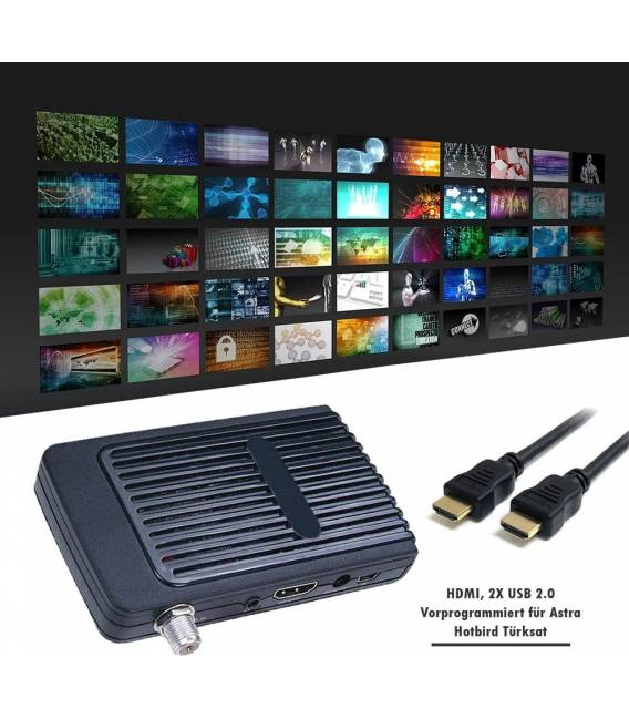 TEVSAN EK 6000 HD Mini Digitaler Satelliten Receiver HD mit 2x USB + IR Empfangsauge LED Anzeige
