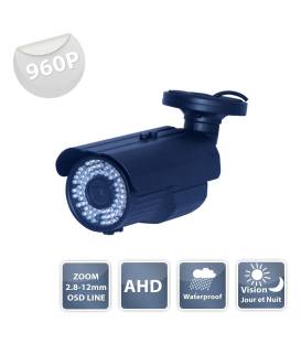 Camera de surveillance WZ-1100 AHD noire IR 72 LED IR CUT - 960P métal - Waterproof