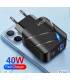  2 USB A 40W NOIR chargeur