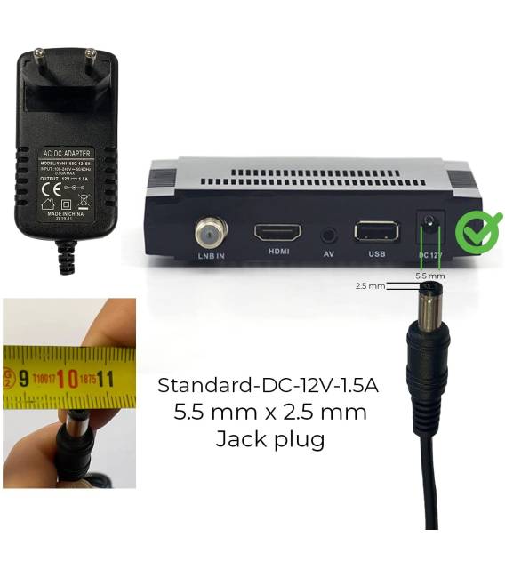 12V 1.5A ALIMENTATION 5.5X2.5MM