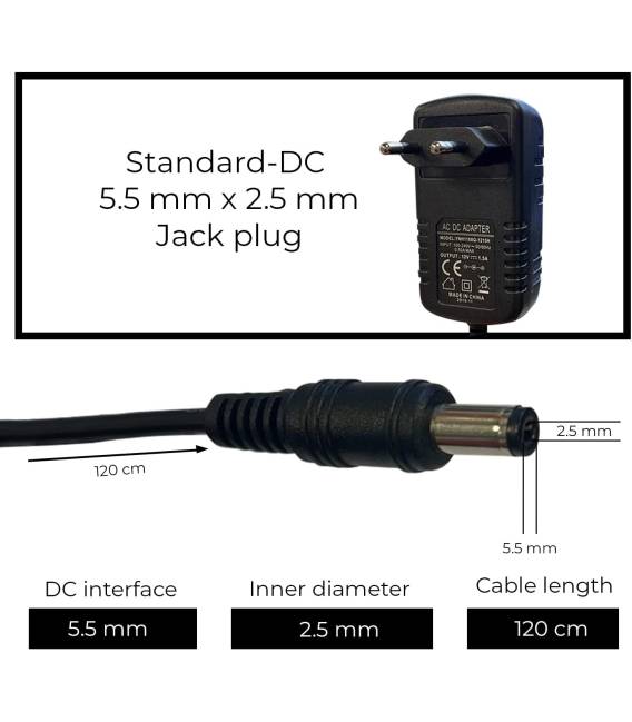 12V 1.5A ALIMENTATION 5.5X2.5MM