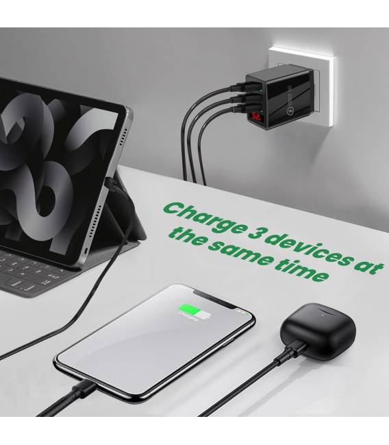 3 USB A NOIR chargeur 5V