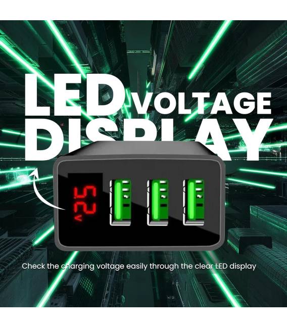 3 USB A NOIR chargeur 5V