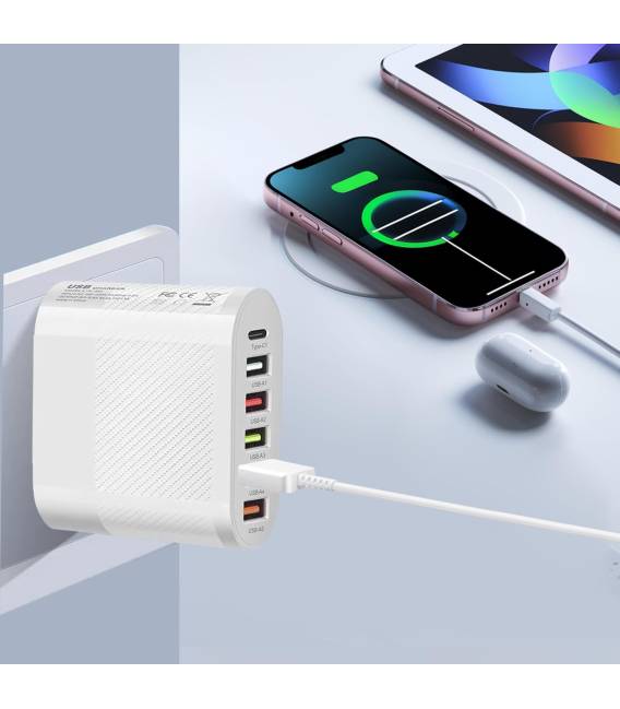 chargeur usb A5 port typ c 1 blanche 