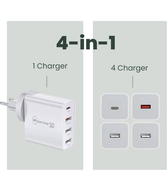 ADAPTEUR 48W 1X TYPC 3X USB