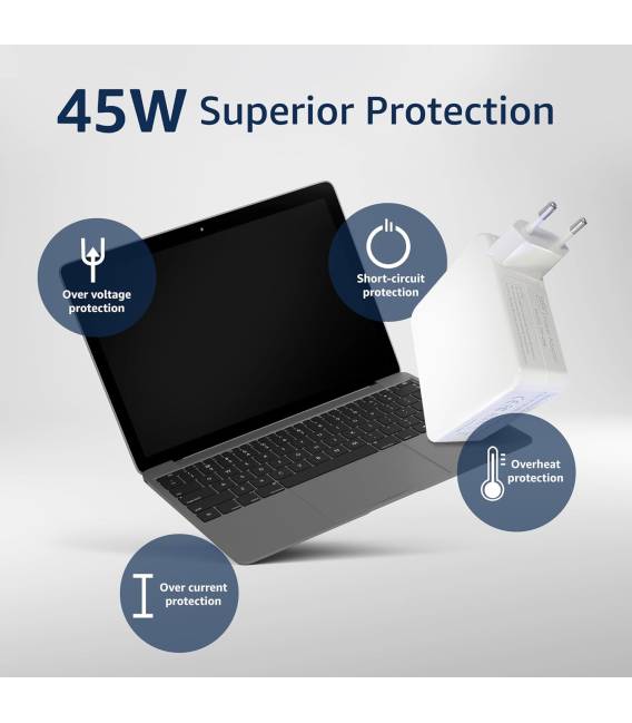 OEM 45W L 14.5V 3.1A Chargeur Fiche L Magsafe 1 pour Apple MacBook 13" 15" Alimentation compatible pour nombreux modèles