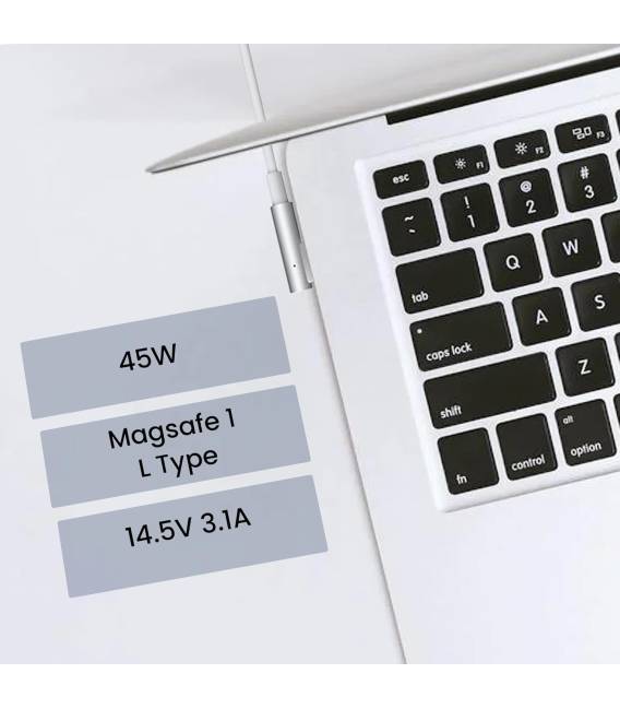 OEM 45W L 14.5V 3.1A Chargeur Fiche L Magsafe 1 pour Apple MacBook 13" 15" Alimentation compatible pour nombreux modèles