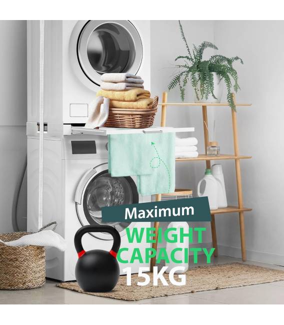 Kit de Lwt2 Superposition Universel Cadre avec Tablette Coulissante pour Lave-Linge Sèche-Linge Standard 60 cm Machine à Laver A