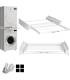 Kit de Lwt2 Superposition Universel Cadre avec Tablette Coulissante pour Lave-Linge Sèche-Linge Standard 60 cm Machine à Laver A