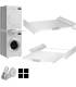Kit de Lwt1 Superposition Universel Cadre avec Tablette Coulissante pour Lave-Linge Sèche-Linge Standard 60 cm Machine à Laver A