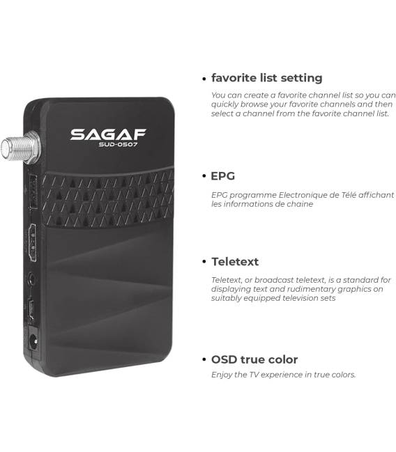 Sagaf twin-tel SUD-0507 Décodeur mini satellite