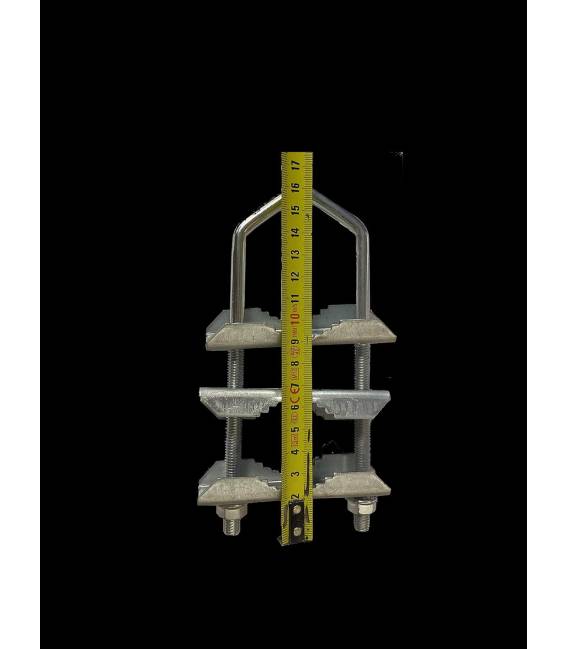 HD-LINE 2x Doppelschelle Satelliten Mast Schelle Zahnschelle bis 60 mm verzinkt für Balkon