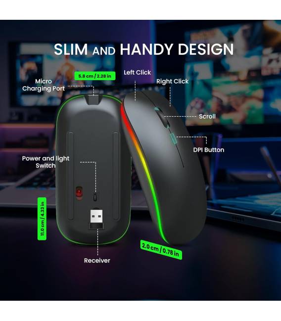 Souris de Rechargeable noir 