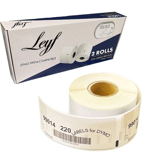 2 label rolls Seiko DYMO 99014 compatible with labels writer roll 54mm X 101mm