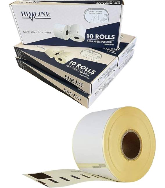 Lot 30 rouleaux etiquettes seiko DYMO 99012 compatibles labels writer roll 36mm X 89mm