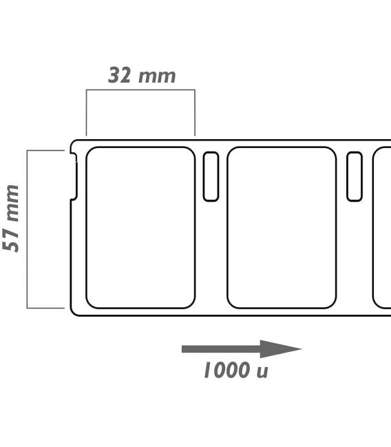 10 x ROLLEN Dymo Label 11354 57 mm x 32 mm Thermodrucker 1000 Etiketten 100% kompatibel zu Dymo Seiko