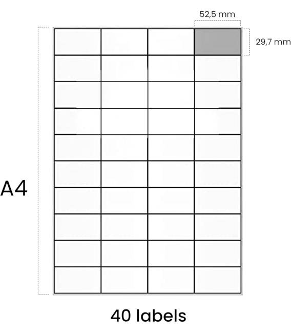 5X a4 étiquettes HD-LINE 40 feuille Autocollant 52,5mm x 29,7mm 100 pcs