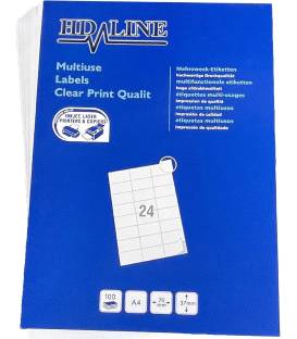 1X a4 24 étiquettes HD-LINE feuilleAutocollant 70mm x 37mm 100 pcs