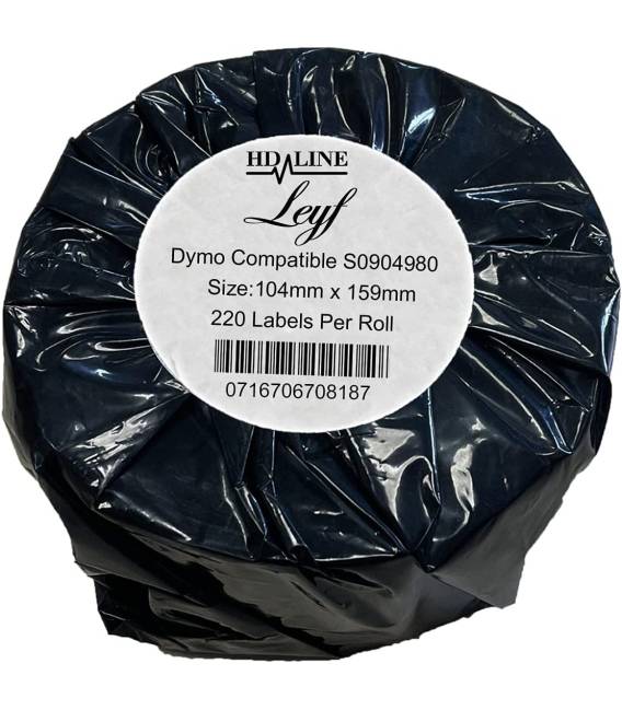 Dymo GRAND LabelWriter Etiquettes 4 XL Rouleau de 220 étiquettes 104 x 159 mm