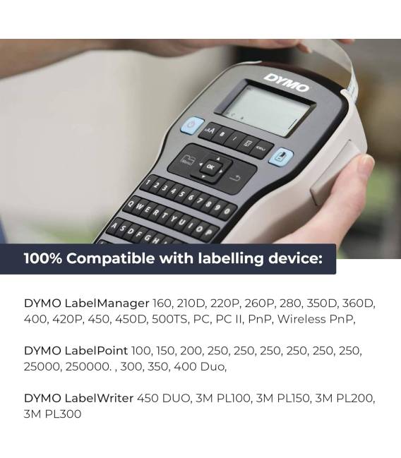 45013 Ruban 20x Dymo Rubans d'étiquettes pour Dymo LabelMan