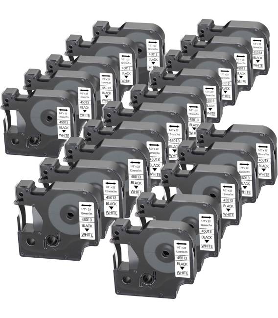 45013 Ruban 20x Dymo Rubans d'étiquettes pour Dymo LabelMan