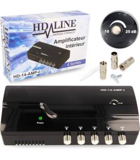 HD-LINE Amplificateur terrestre TNT 4 voies UHF VHF Gain 25dB bfsat.fr