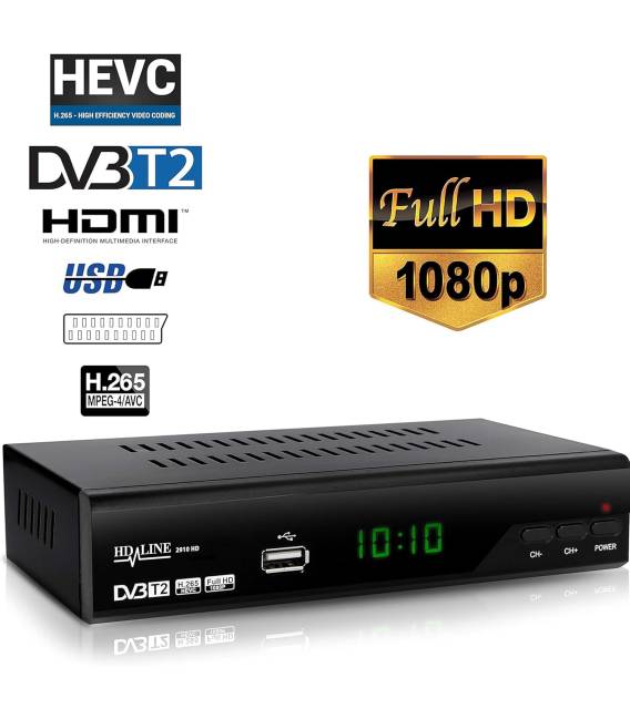 Echosat 2910 S DVB-T/T2 Decodeur Tnt — ✓Full HD [ 1920 x 1080 ] ✓HDMI ✓MPEG-4 ✓AVC ✓MPEG-2 MP ✓1080i ✓1080P Standard ✓ Péritel ✓