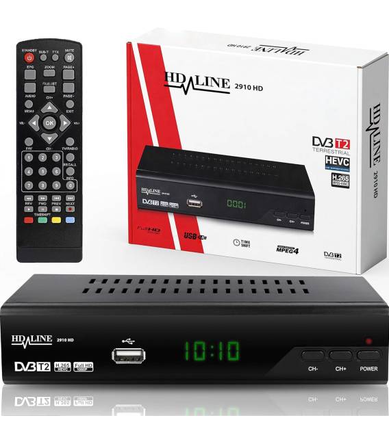 Echosat 2910 S DVB-T/T2 Decodeur Tnt — ✓Full HD [ 1920 x 1080 ] ✓HDMI ✓MPEG-4 ✓AVC ✓MPEG-2 MP ✓1080i ✓1080P Standard ✓ Péritel ✓