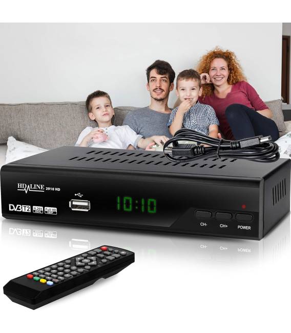 Echosat 2910 S DVB-T/T2 Decodeur Tnt — ✓Full HD [ 1920 x 1080 ] ✓HDMI ✓MPEG-4 ✓AVC ✓MPEG-2 MP ✓1080i ✓1080P Standard ✓ Péritel ✓