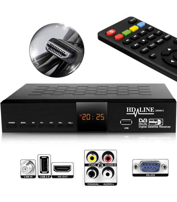 Echosat 20500 HD - Démodulateur satellite chaines HD FTA DVB-S2 HDMI USB
