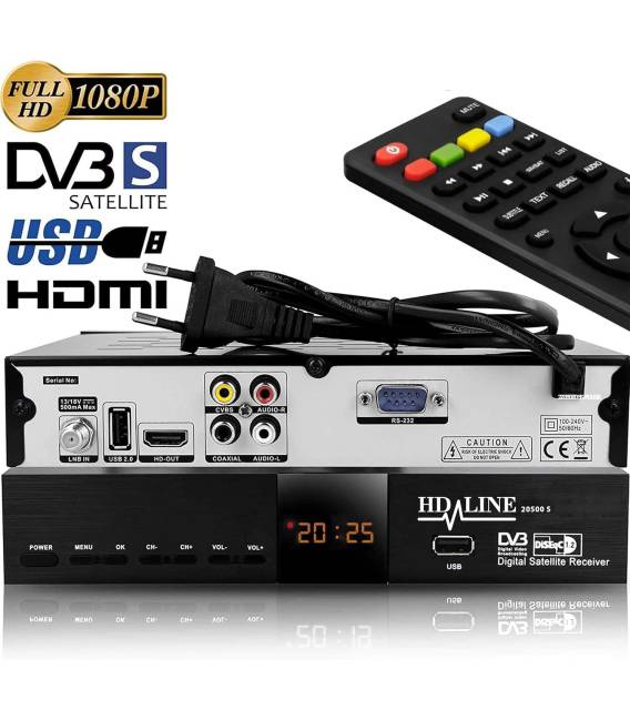 Echosat 20500 HD - Démodulateur satellite chaines HD FTA DVB-S2 HDMI USB