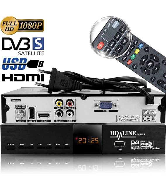 Echosat 20500PLUS HD - Démodulateur satellite chaines HD FTA DVB-S2 HDMI USB PVR