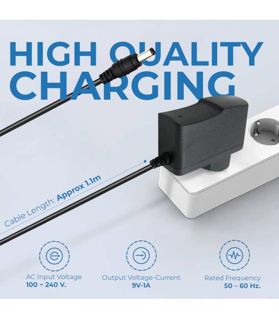 ALIMENTATION 9V 1A 5.5X2.1MM jack adaptateur