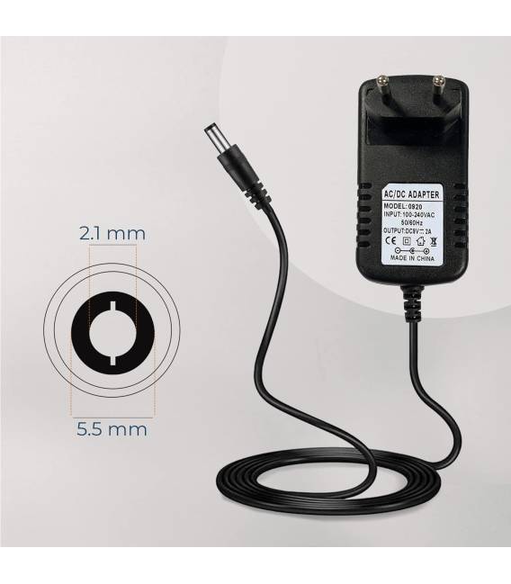 ALIMENTATION 9V 2A 5.5X2.1MM jack adaptateur