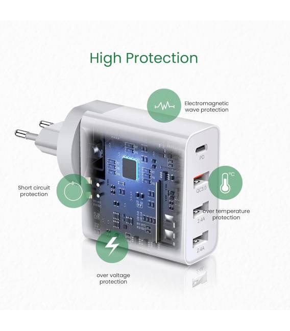 ADAPTEUR 48W + CABLE TYPC 2M 1X TYPC 3X USB