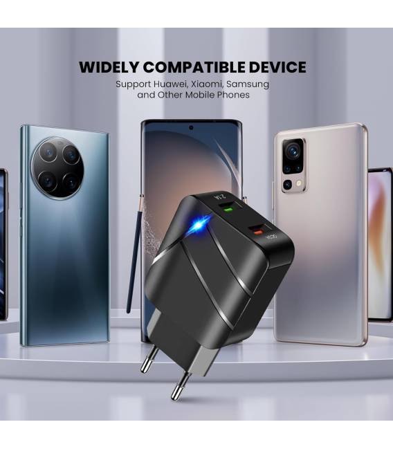  2 USB A 40W NOIR chargeur