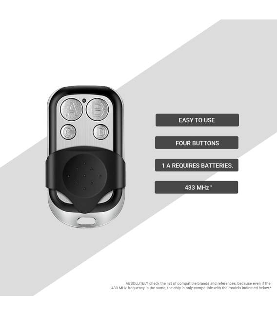 2X Universal remote control 433 MHZ 4 buttons