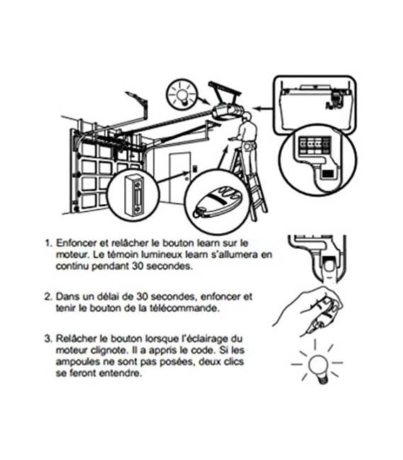 Télécommande universelle 433 MHZ Porte de Garage / Portail Alarme 4 boutons