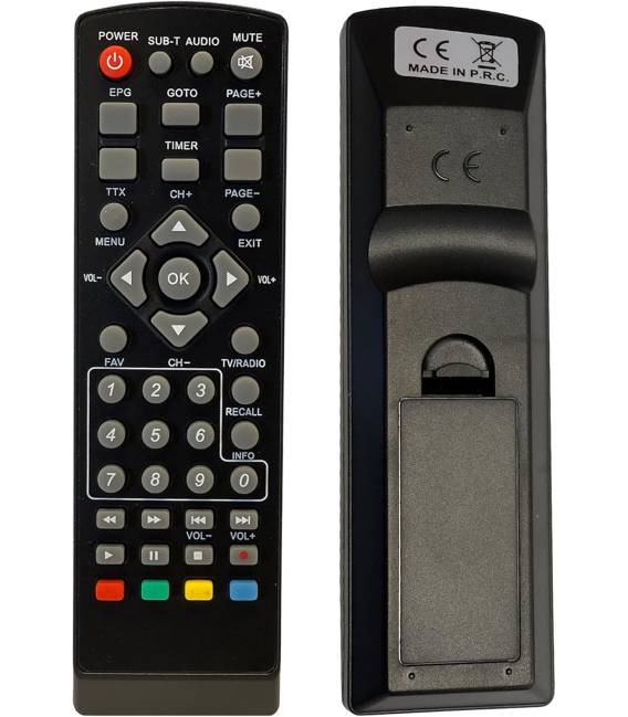 Télécommande universelle 5en1 compatible pour décodeurs TNT Strong Engel Metronic Strom LiveTNT Xoro