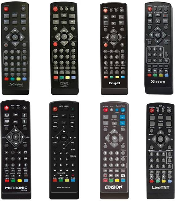 Télécommande universelle 5en1 compatible pour décodeurs TNT Strong Engel Metronic Strom LiveTNT Xoro