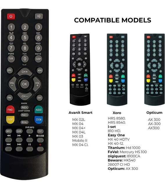 Télécommande 2/1 xoro FTA HD