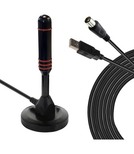 HD-LINE HD-980T Antenne terrestre TNT HD DVB-T / DVB-T2 intérieure - Gain 30dB - Portable